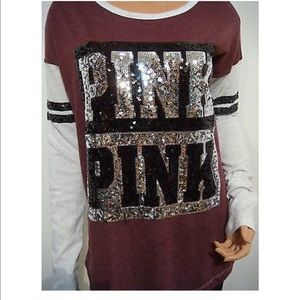 VIctorias Secret PINK long sleeve sequin shirt